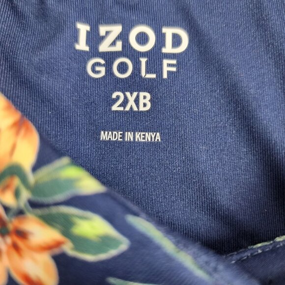 Izod Shirt Men 2XB Multicolor Floral Swingflex Elite Golf Polo 4-Way Stretch NWT - Picture 3 of 8